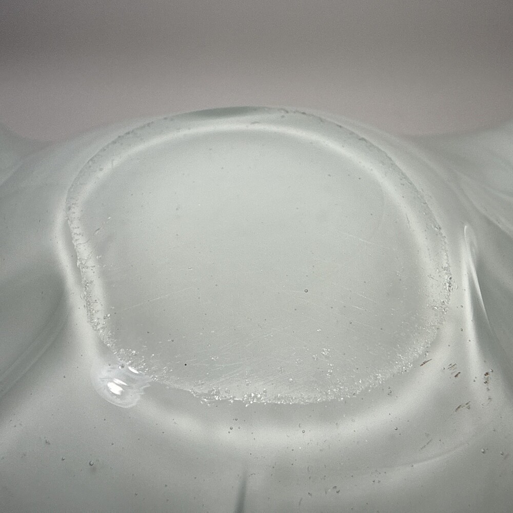 Vtg Mcm Murano Toso White Cased Glass Gold/copper Flakes Glass Bowl C1 - Picture 8 of 9
